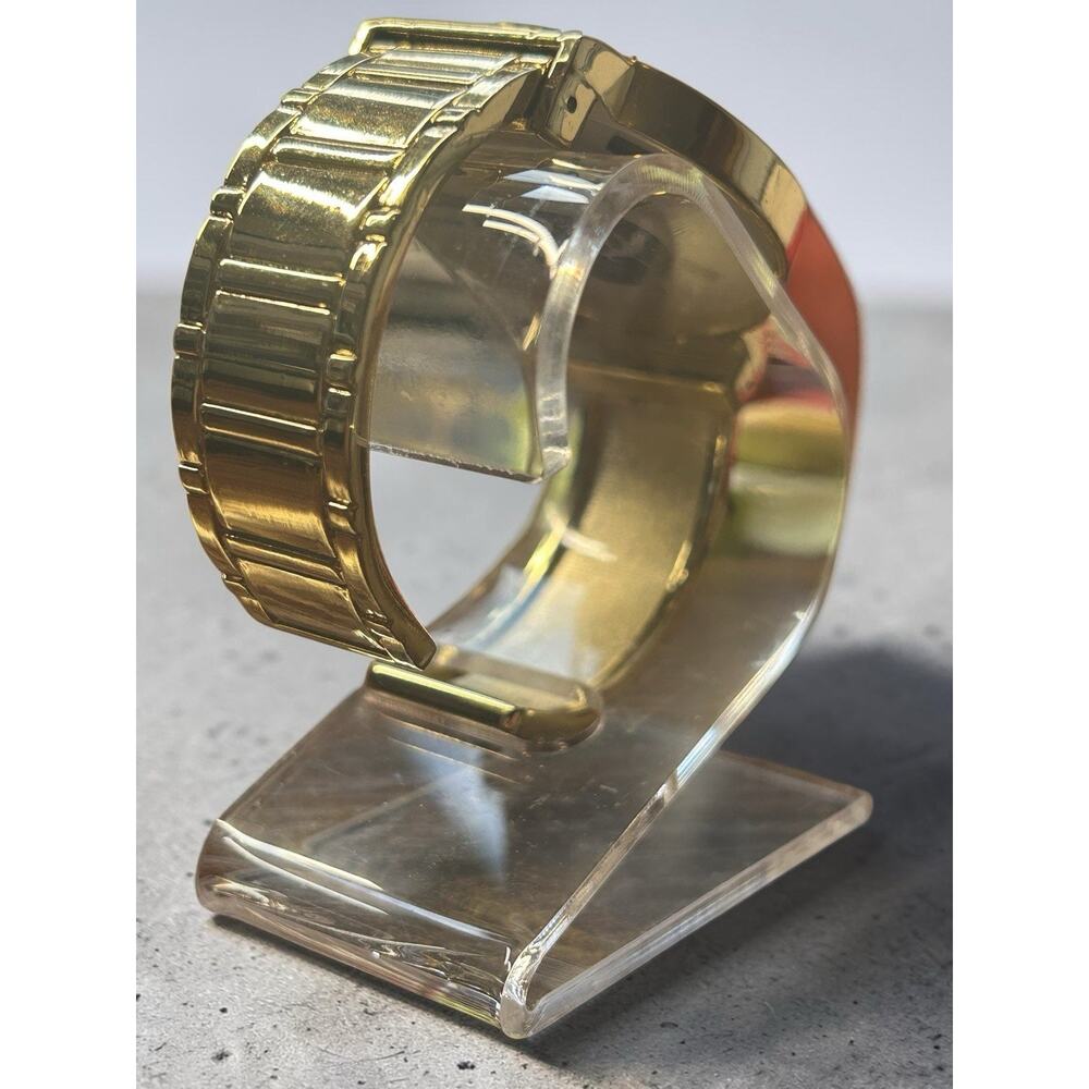 Orange Sunburst Dial Gold bangle Bracelet Watch Ladies NOS Never Worn - Picture 4 of 4
